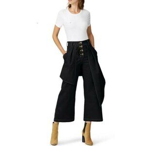 Victoria/Tomas Black Cotton Avant Garde Ribbon Pants Size 38